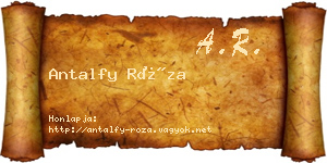 Antalfy Róza névjegykártya
